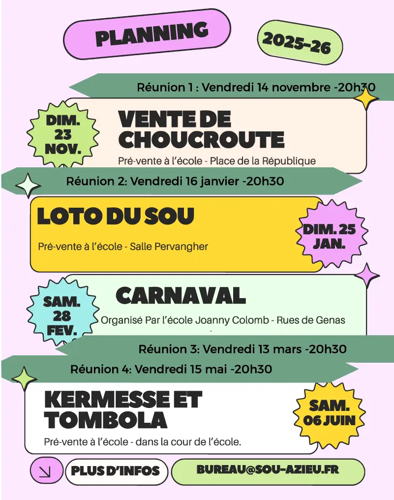 Sou Azieu Planning 2025-2026